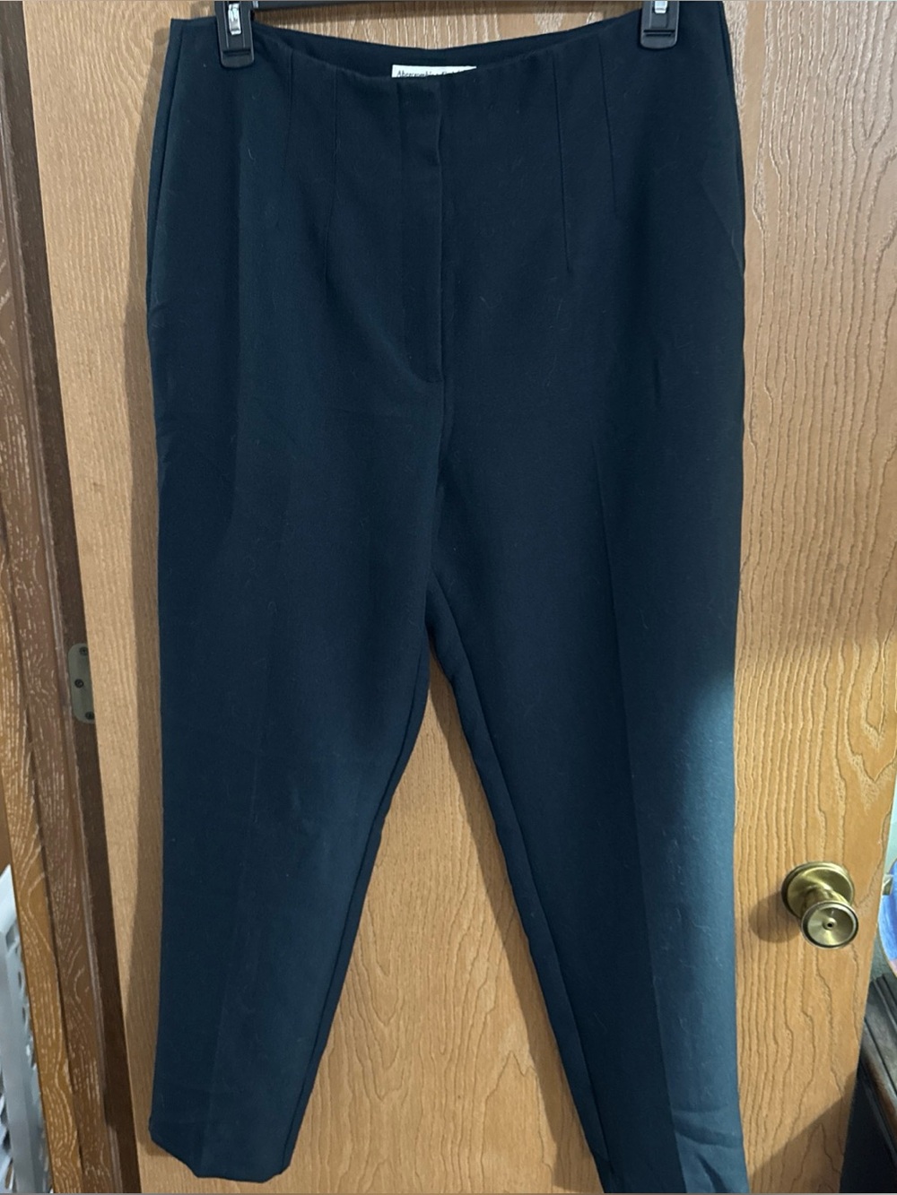 Abercrombie & Fitch Dress Pants Womens Navy Blue High Rise Taper Leg 32 Long